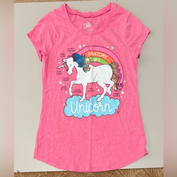 Justice Other - Justice Pink Unicorn Graphic Tee with Rainbow